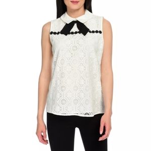 new KARL LAGERFELD sleeveless lace blouse L (A1)